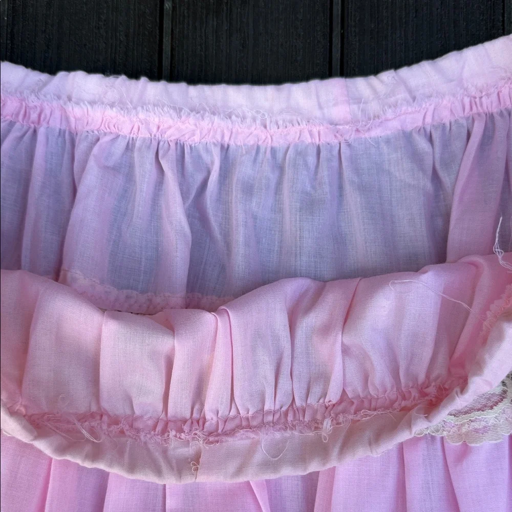 Vintage Chic Pink & Lace Full-Circle Skirt tutu square-dance retro rockabilly - Picture 12 of 14